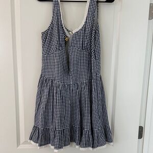 LoveShackFancy Navy Checkered Kids Dress